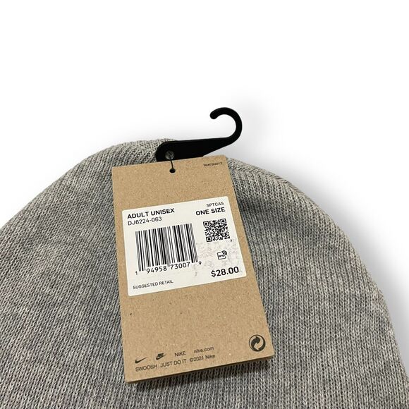 Nike Peak Tall Cuff Futura Beanie Gray White Unisex One Size DJ6224-063 New - Picture 3 of 5